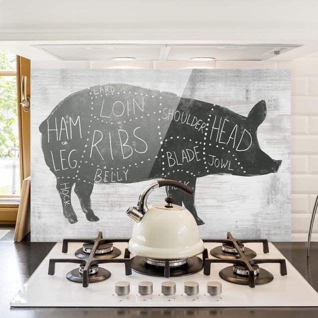 decoraçao para parede de cozinha Butcher Board - Pig