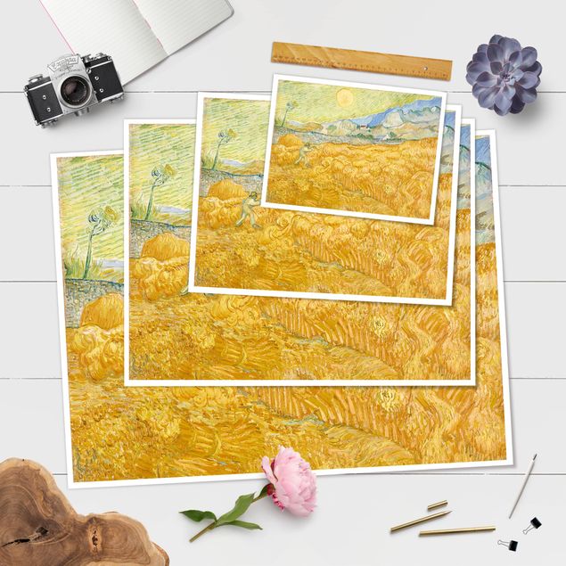 Posters paisagens Vincent Van Gogh - The Harvest, The Grain Field