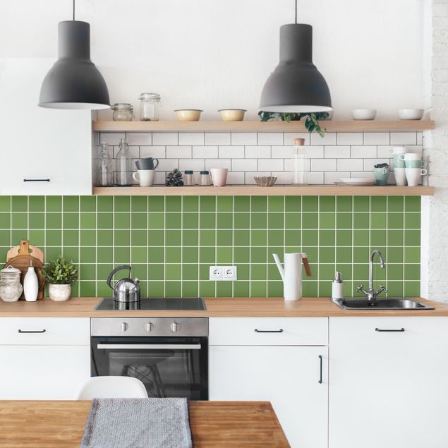 Backsplash de cozinha imitação azulejos Mosaic Tiles - Green