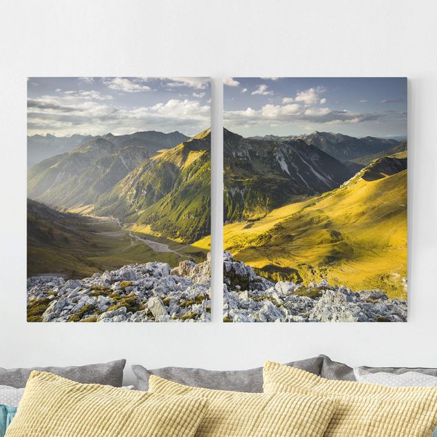 decoraçao para parede de cozinha Mountains And Valley Of The Lechtal Alps In Tirol
