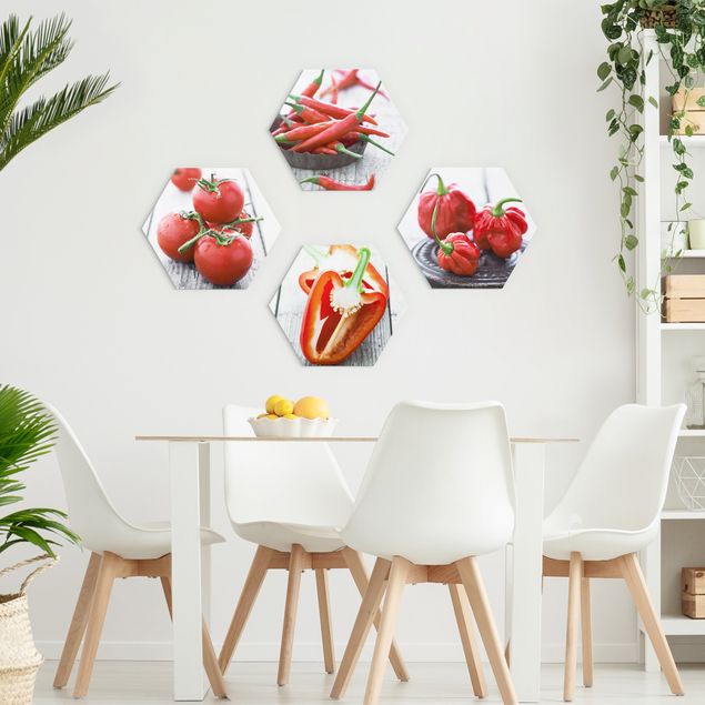 quadros decorativos para sala modernos Red Vegetables