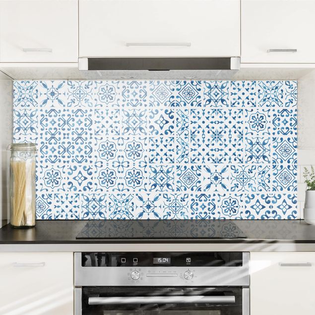 decoraçao cozinha Tile pattern Blue White