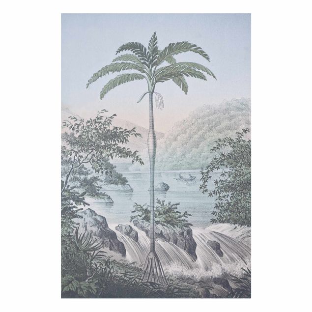 Quadros paisagens Vintage Illustration - Landscape With Palm Tree