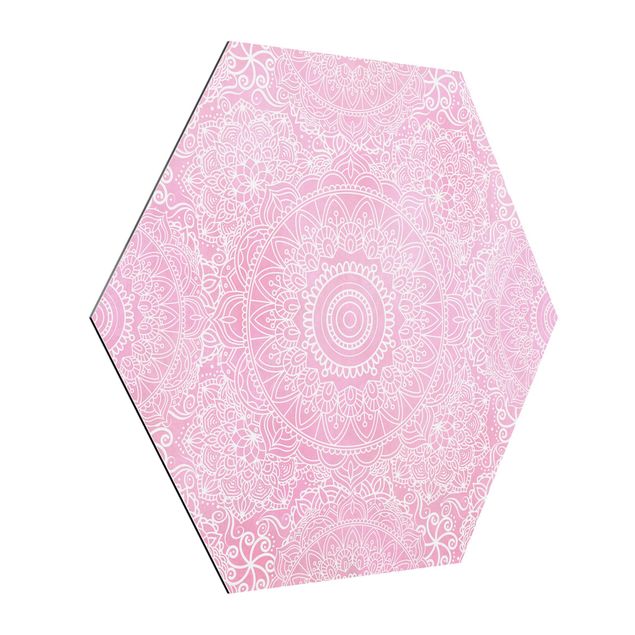 Quadros padrões Pattern Mandala Light Pink