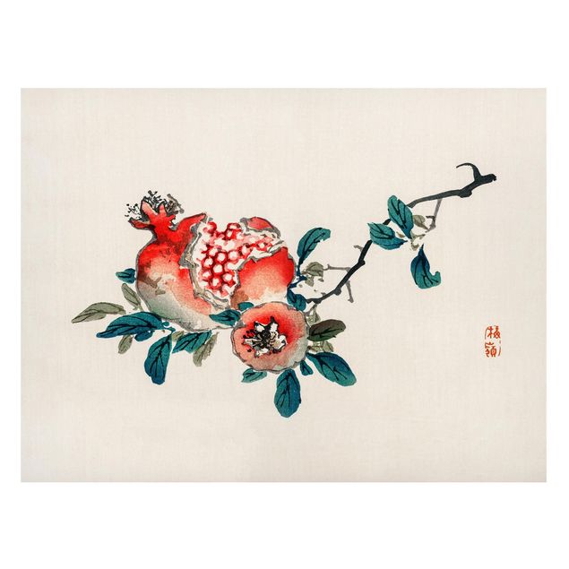 Quadros frutas Asian Vintage Drawing Pomegranate