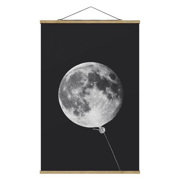 quadros modernos para quarto de casal Balloon With Moon