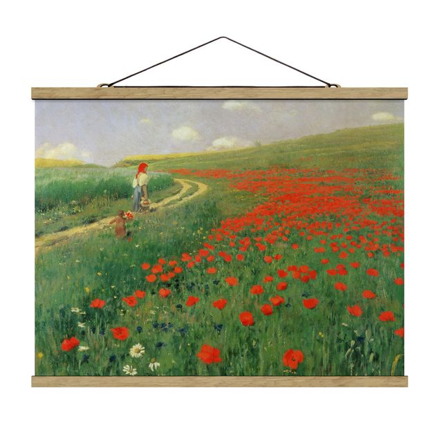 Quadros paisagens Pál Szinyei-Merse - Summer Landscape With A Blossoming Poppy
