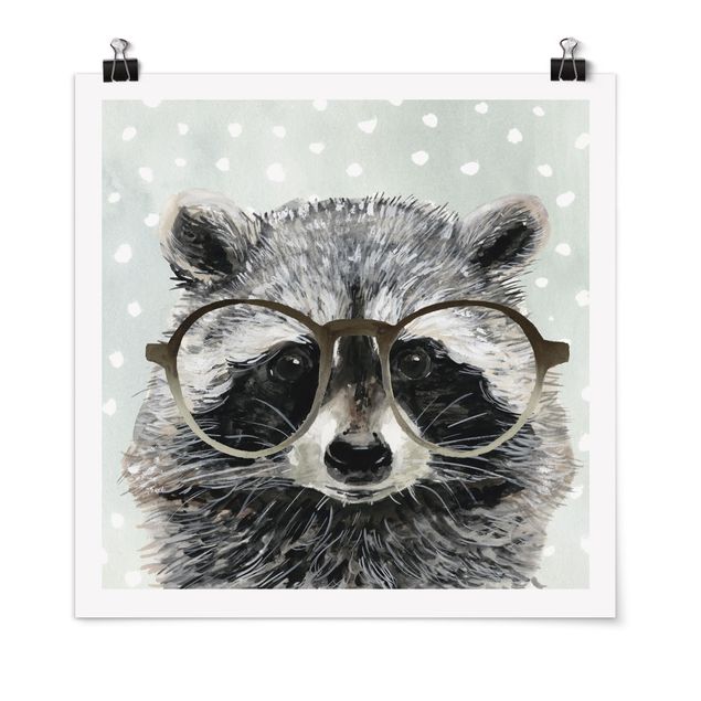 Posters animais Animals With Glasses - Raccoon