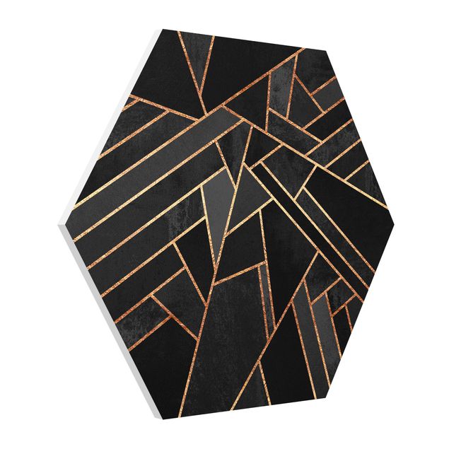 quadros abstratos modernos Black Triangles Gold