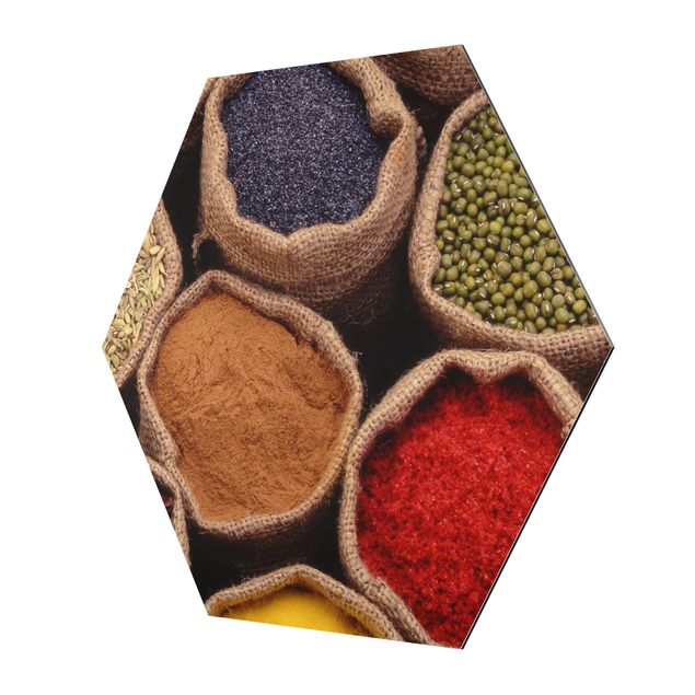Quadros hexagonais Colourful Spices