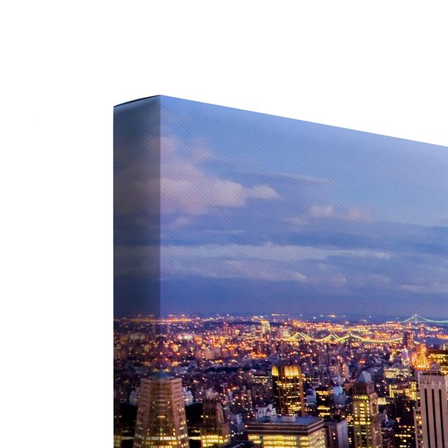 quadros modernos para quarto de casal New York Skyline At Night