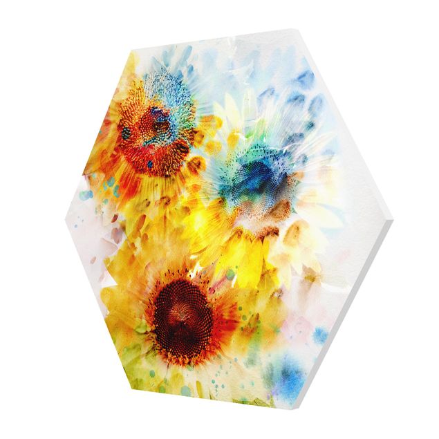 Quadros forex Watercolour Flowers Sunflowers