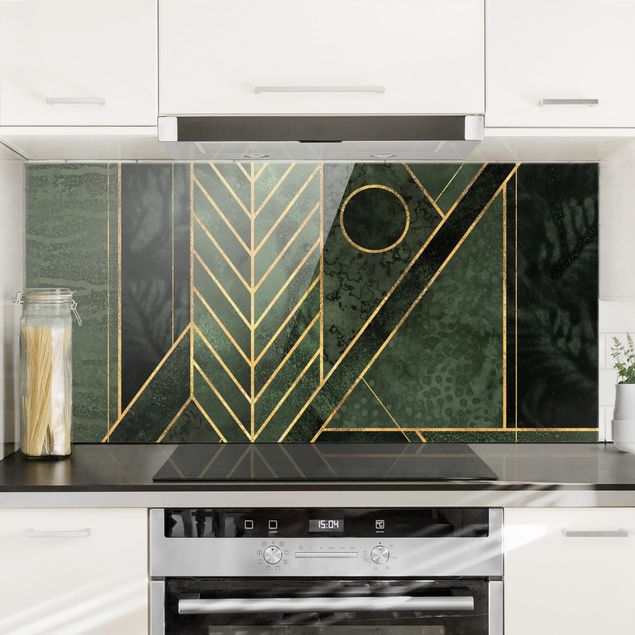 decoraçoes cozinha Geometric Shapes Emerald Gold