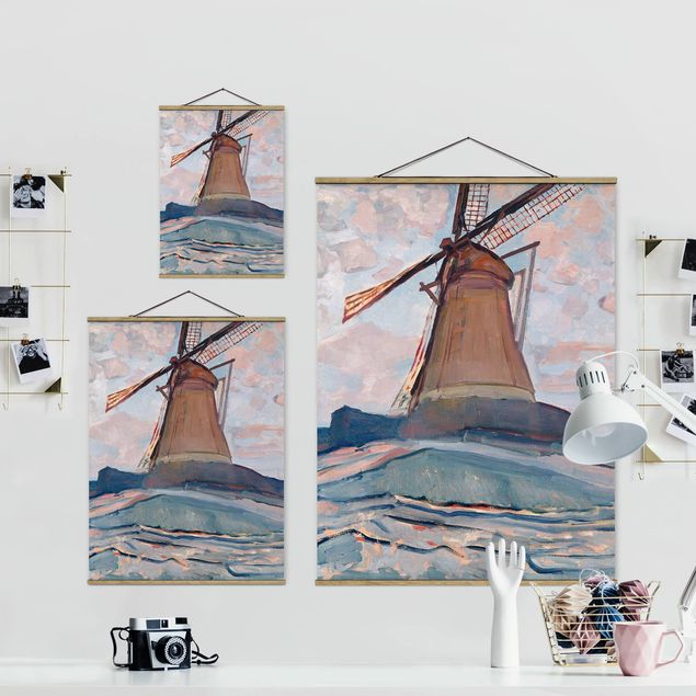 quadros modernos para quarto de casal Piet Mondrian - Windmill
