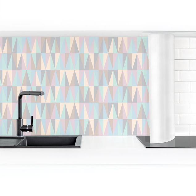 backsplash cozinha Triangles In Pastel Colours II