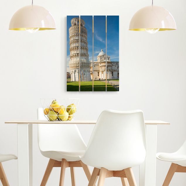 quadro de madeira para parede The Leaning Tower of Pisa