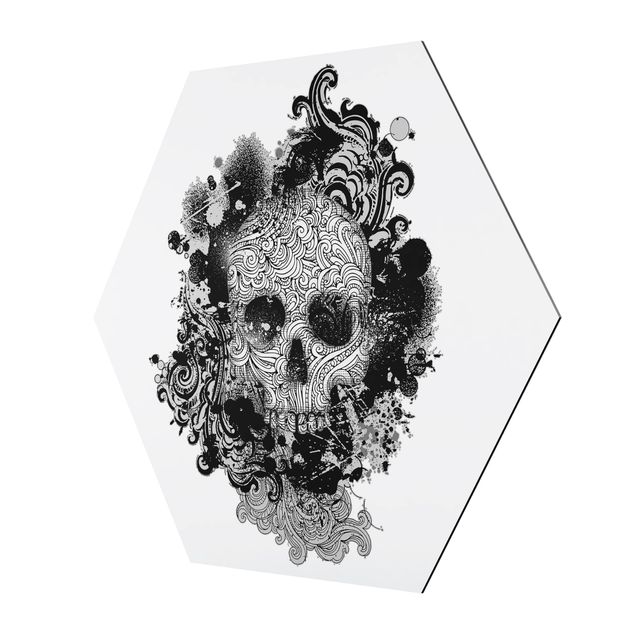 Quadros hexagonais Skull