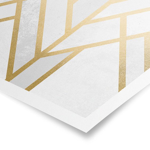 Quadros de Elisabeth Fredriksson Art Deco Geometry White Gold