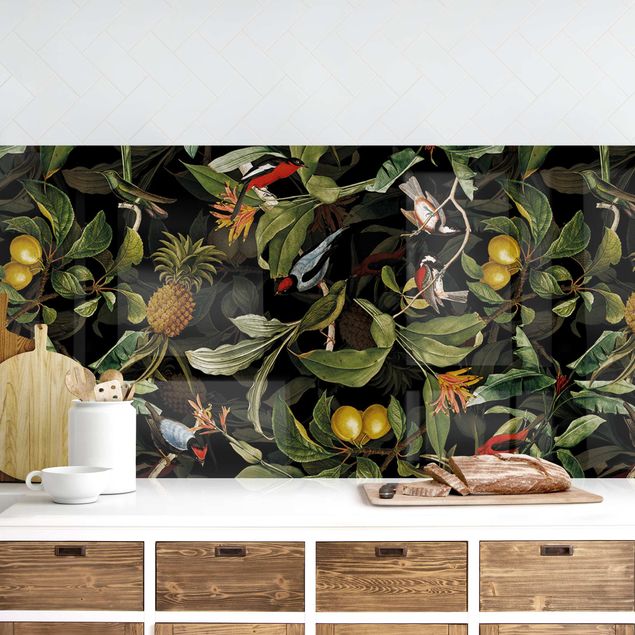 decoraçoes cozinha Birds With Pineapple Green