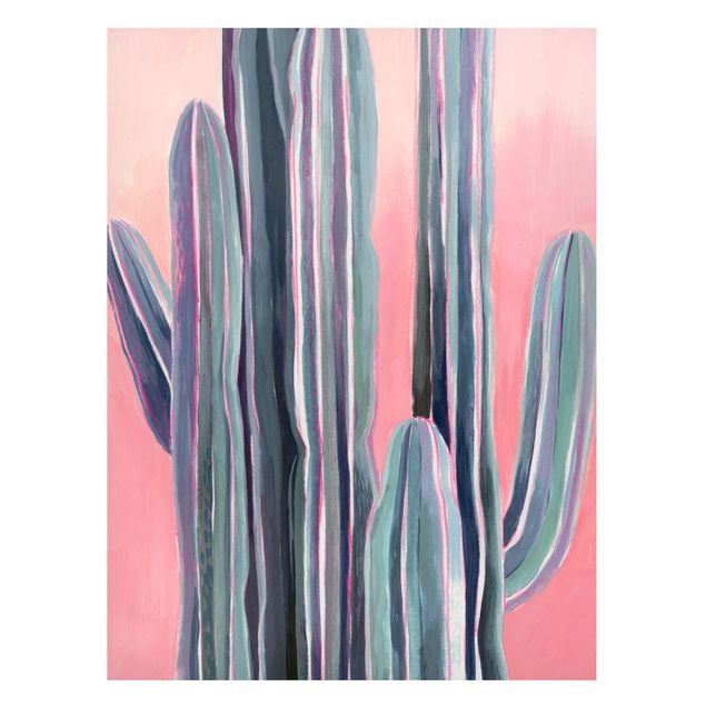 Quadros magnéticos flores Cactus On Pink I