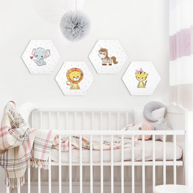 decoração para quartos infantis Elephant Lion Tiger Horse