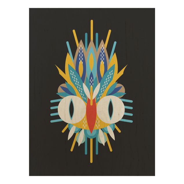 Quadros de muah Collage Ethno Mask - Bird Feathers