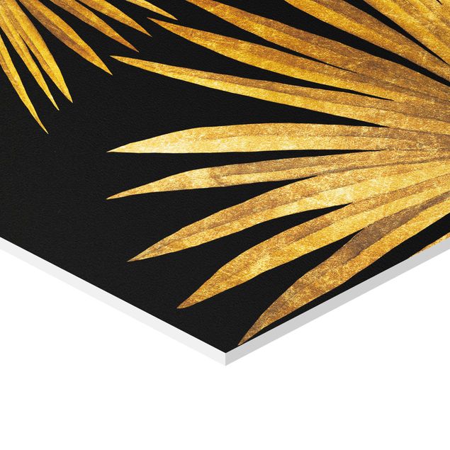 Quadros decorativos Gold - Tropical Vibes On Black Set I