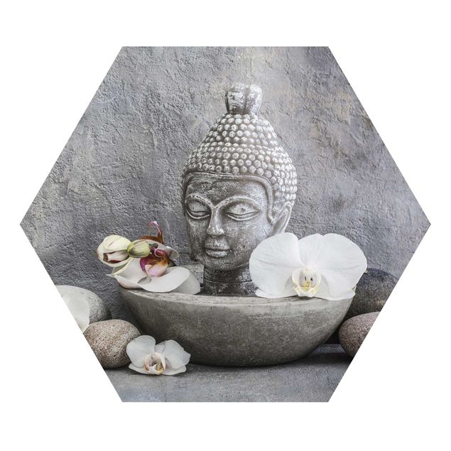 quadros modernos para quarto de casal Zen Buddha, Orchids And Stones