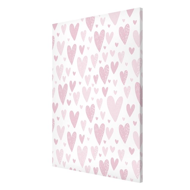 Quadros padrões Small And Big Drawn Light Pink Hearts
