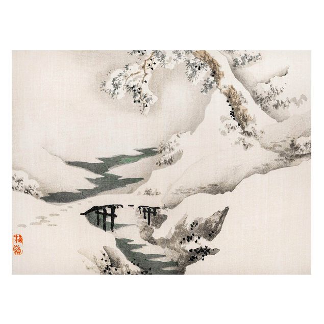 Quadros paisagens Asian Vintage Drawing Winter Landscape