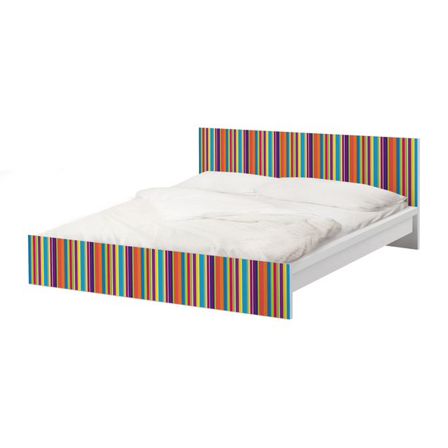 Papel autocolante para móveis Cama Malm IKEA Happy Stripes