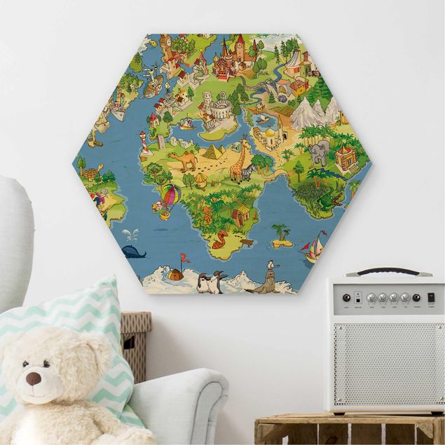 quadros para parede Great and Funny Worldmap