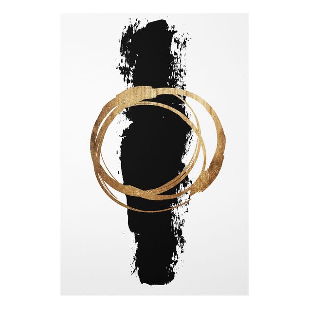 Quadros famosos Abstract Shapes - Gold And Black
