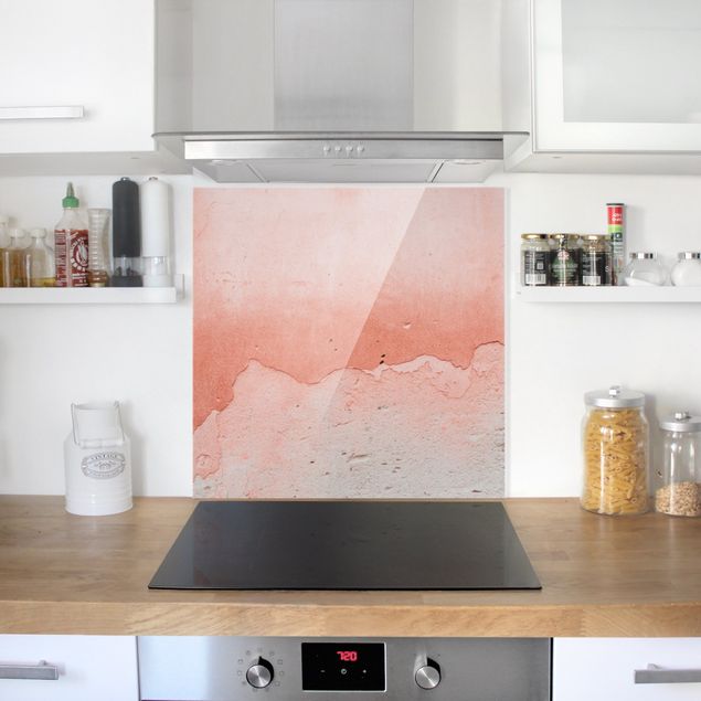 Painel anti-salpicos de cozinha imitação pedra Pink Concrete In Shabby Look