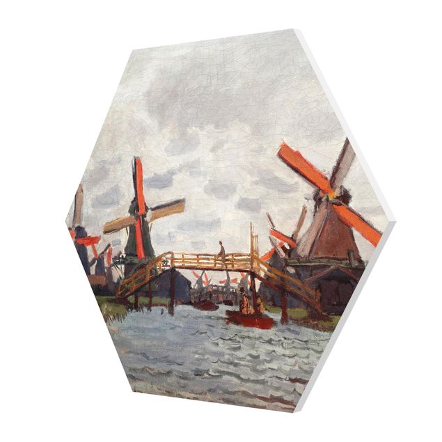 Quadros modernos Claude Monet - Windmills in Westzijderveld near Zaandam