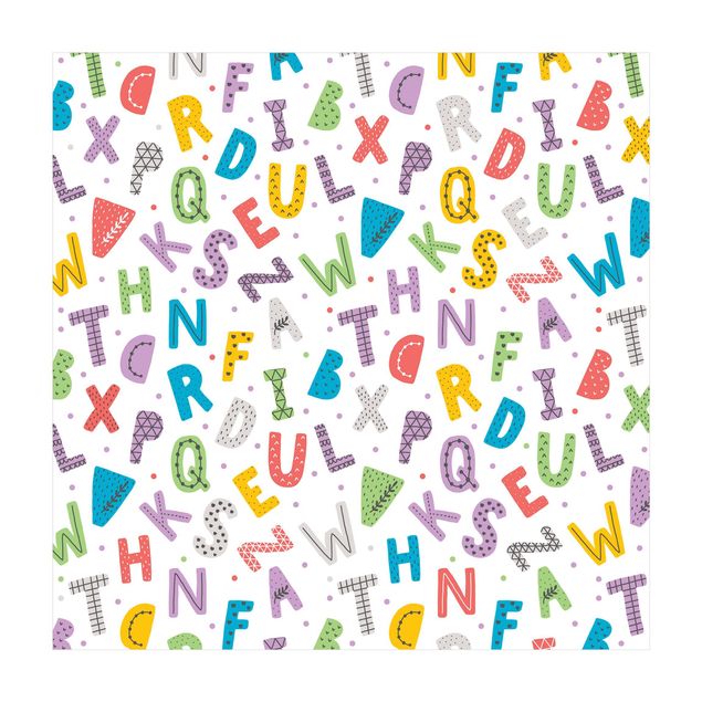 tapete pequenininho Alphabet With Hearts And Dots In Colourful