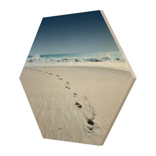 Quadros hexagonais Traces In The Sand