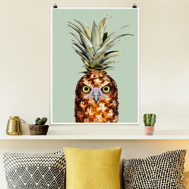decoraçao para parede de cozinha Pineapple With Owl
