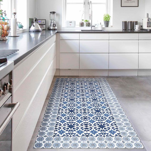 decoraçao cozinha Moroccan Tiles Floral Blueprint With Tile Frame