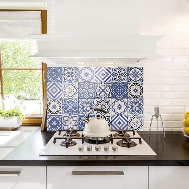 Painel anti-salpicos de cozinha padrões Mediterranean Tile Pattern