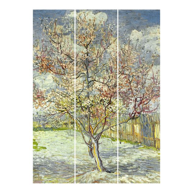 Quadros movimento artístico Pontilhismo Vincent Van Gogh - Peach Blossom In The Garden