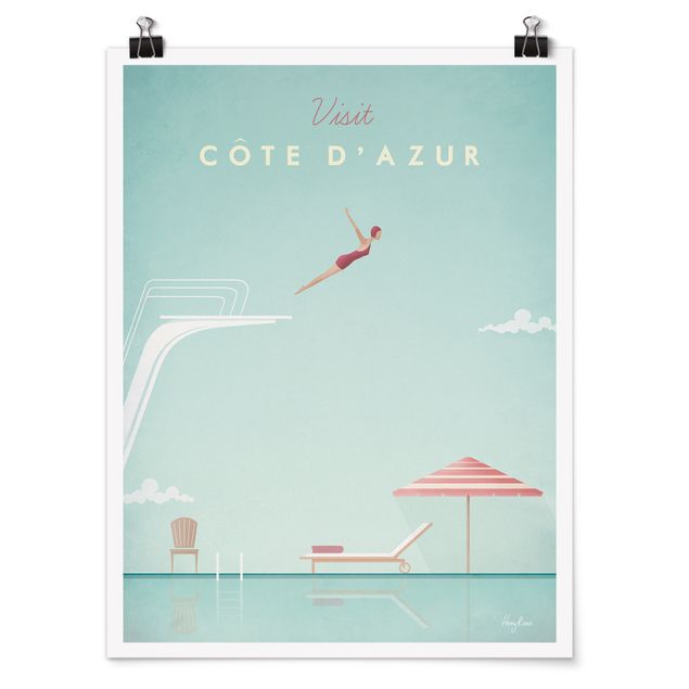 quadro decorativo mar Travel Poster - Côte D'Azur
