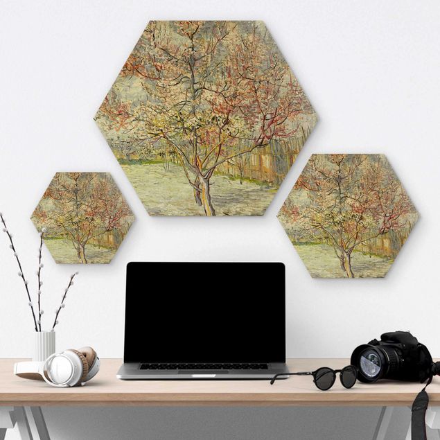 decoração quadros Vincent van Gogh - Flowering Peach Trees