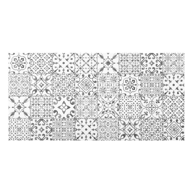 Painel anti-salpicos de cozinha Pattern Tiles Gray White