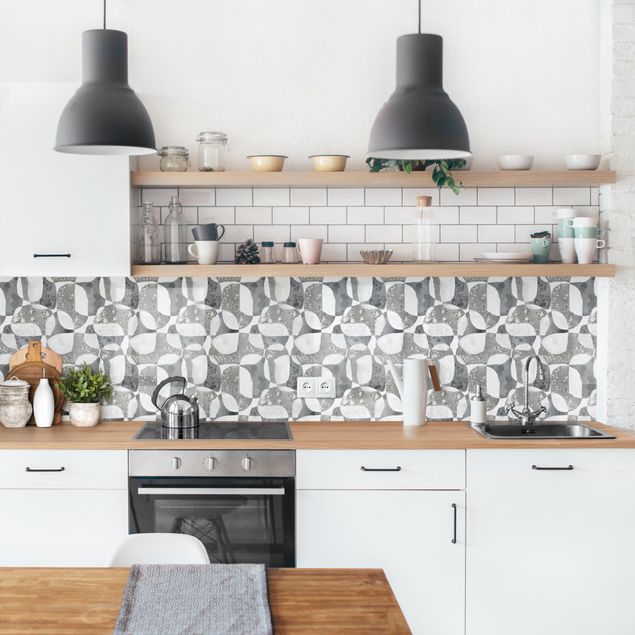 painel anti salpicos cozinha Living Stones Pattern In Grey II