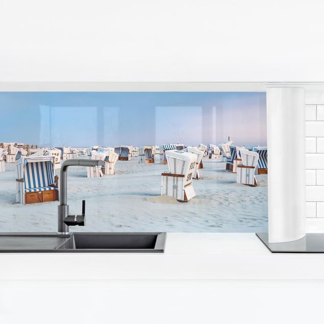 Películas autocolantes Beach Chairs On The North Sea Beach
