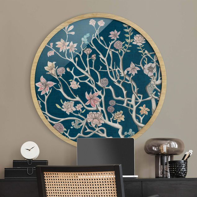 Quadros florais Chinoiserie Flowers At Night I