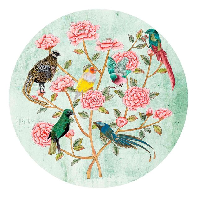 Papel de parede vintage Chinoiserie Collage In Mint II