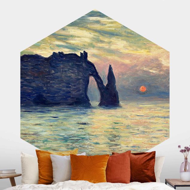 decoraçao para parede de cozinha Claude Monet - Rock Sunset