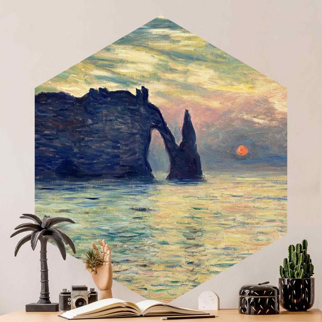 Quadros movimento artístico Impressionismo Claude Monet - Rock Sunset